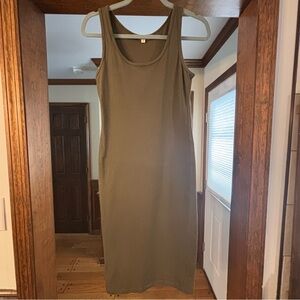 Olive Green Sleeveless Dress
